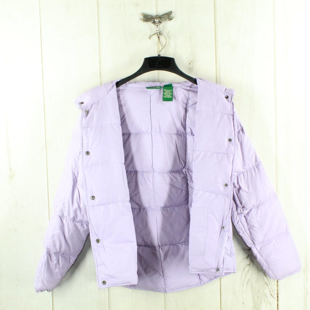 LL Bean Light Purple Goose Down Full Zip Puffer Winter Jacket Size M - Picture 4 of 9